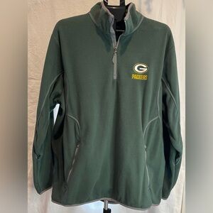 Men’s Green Bay Packers Sweatshirt 1/4 Zip Hunter Green W/Pockets XL